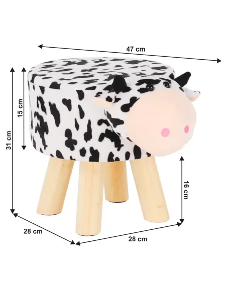 Taburet MOLLY, living, 47x28x31 cm, catifea Velvet, lemn masiv | MobilaOK