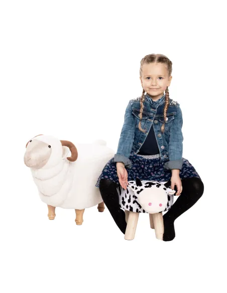 Taburet MOLLY, living, 47x28x31 cm, catifea Velvet, lemn masiv | MobilaOK