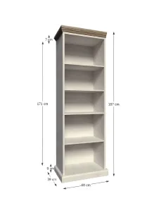 Etajeră, ROYAL RW, living/dormitor, 68x39x187 cm, PAL melaminat pin nordic/stejar sălbatic | MobilaOK 2