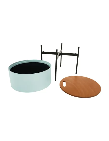 Taburet MOSAI, living/bucătărie, 38x38.5x38 cm, MDF/metal, capac detaşabil | MobilaOK
