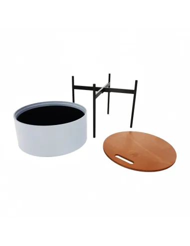 Taburet MOSAI, hol/dormitor/baie, 38x38.5x38 cm, MDF/Metal | MobilaOK