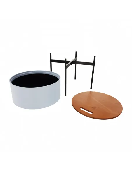 Taburet MOSAI, hol/dormitor/baie, 38x38.5x38 cm, MDF/Metal | MobilaOK