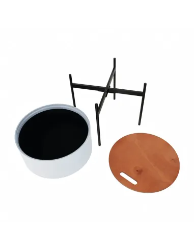Taburet MOSAI, hol/dormitor/baie, 38x38.5x38 cm, MDF/Metal | MobilaOK