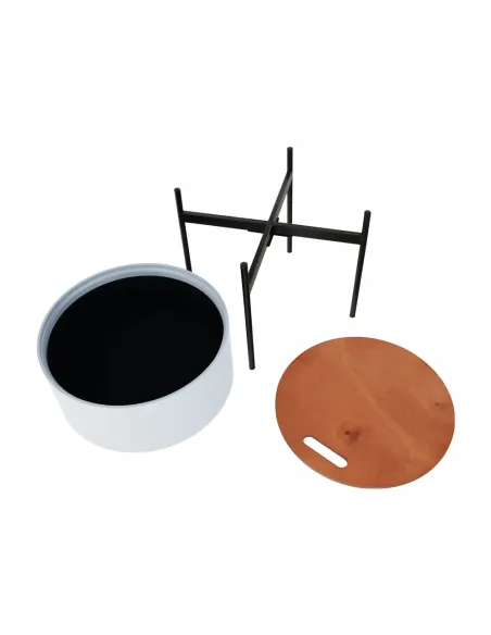 Taburet MOSAI, hol/dormitor/baie, 38x38.5x38 cm, MDF/Metal | MobilaOK