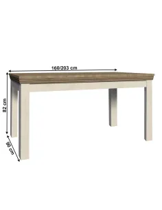 Masă extensibilă ROYAL ST pentru dining, 160-203x90 cm, PAL cu finisaj pin/stejar | MobilaOK 2