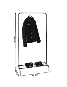 Cuier RAPSO, hol/dormitor/birou, 80x149x40 cm, Metal/Lemn | MobilaOK 2