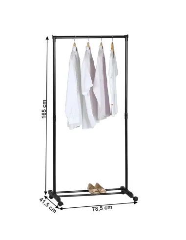 Cuier Mobil VANDER, hol/dormitor, 78.5x165x41.5 cm, Metal/Plastic | MobilaOK