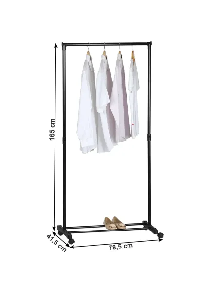 Cuier Mobil VANDER, hol/dormitor, 78.5x165x41.5 cm, Metal/Plastic | MobilaOK