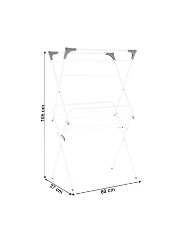 Uscător de Haine NODAR, balcon/baie, 60x105x37 cm, Metal/Plastic | MobilaOK