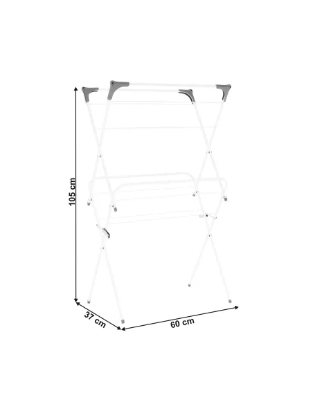 Uscător de Haine NODAR, balcon/baie, 60x105x37 cm, Metal/Plastic | MobilaOK