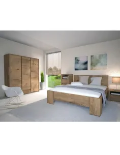 Dulap MONTANA S3D dormitor/hol, 166x197x53 cm, PAL melaminat stejar lefkas închis | MobilaOK 2