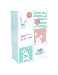 Dulap EDRIN pentru copii, 75x37x111 cm, metal și plastic | MobilaOK