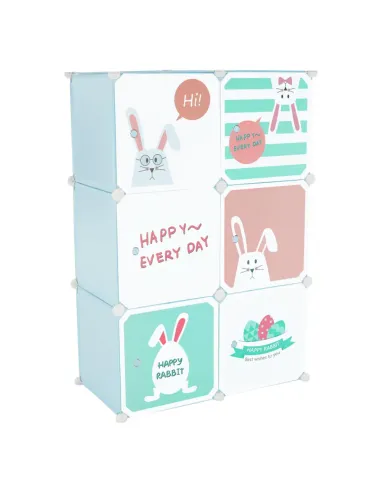Dulap EDRIN pentru copii, 75x37x111 cm, metal și plastic | MobilaOK