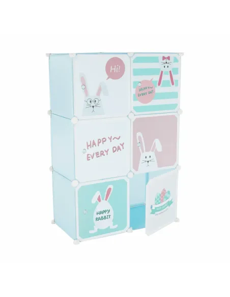 Dulap EDRIN pentru copii, 75x37x111 cm, metal și plastic | MobilaOK
