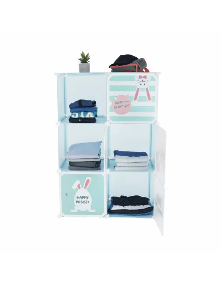 Dulap EDRIN pentru copii, 75x37x111 cm, metal și plastic | MobilaOK
