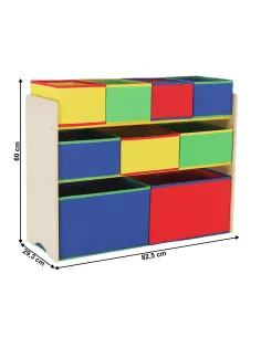 Organizator de jucării NORDEN | cameră copii | 82.5x29.3x60 cm | PAL melaminat, metal, textile | MobilaOK 2