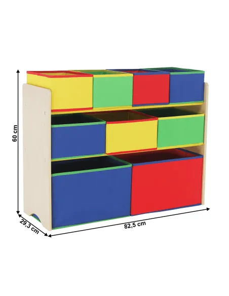 Organizator de jucării NORDEN | cameră copii | 82.5x29.3x60 cm | PAL melaminat, metal, textile | MobilaOK