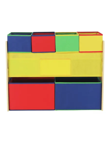 Organizator de jucării NORDEN | cameră copii | 82.5x29.3x60 cm | PAL melaminat, metal, textile | MobilaOK