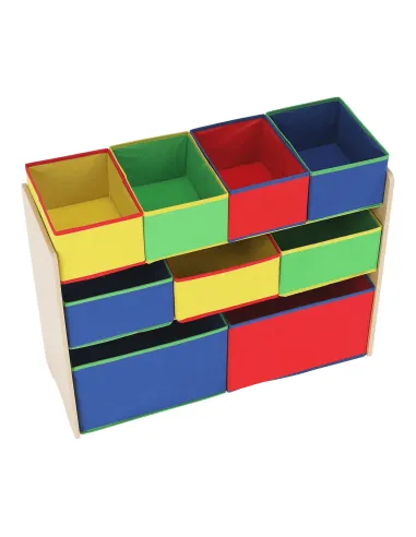 Organizator de jucării NORDEN | cameră copii | 82.5x29.3x60 cm | PAL melaminat, metal, textile | MobilaOK