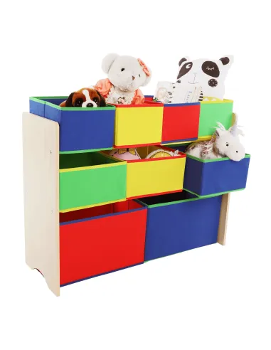 Organizator de jucării NORDEN | cameră copii | 82.5x29.3x60 cm | PAL melaminat, metal, textile | MobilaOK