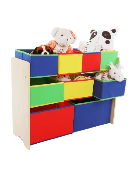 Organizator de jucării NORDEN | cameră copii | 82.5x29.3x60 cm | PAL melaminat, metal, textile | MobilaOK