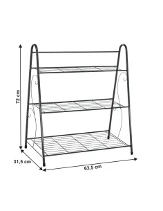 Etajeră VERUMA, living/dormitor/birou, 63.5x72x31.5 cm, Metal, gri închis | MobilaOK 2