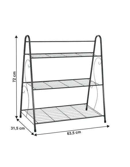Etajeră VERUMA, living/dormitor/birou, 63.5x72x31.5 cm, Metal, gri închis | MobilaOK