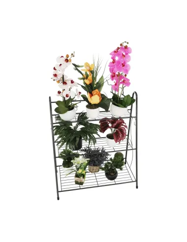 Etajeră VERUMA, living/dormitor/birou, 63.5x72x31.5 cm, Metal, gri închis | MobilaOK