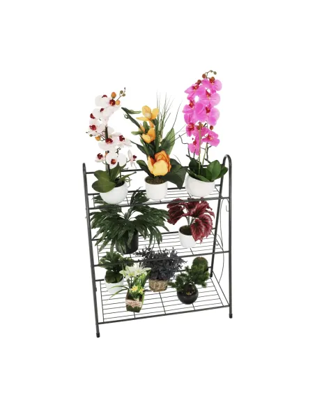 Etajeră VERUMA, living/dormitor/birou, 63.5x72x31.5 cm, Metal, gri închis | MobilaOK