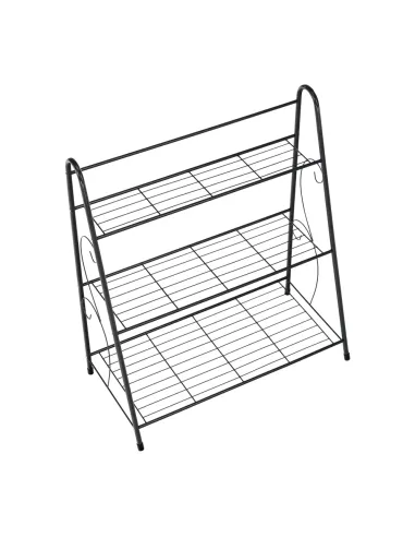 Etajeră VERUMA, living/dormitor/birou, 63.5x72x31.5 cm, Metal, gri închis | MobilaOK