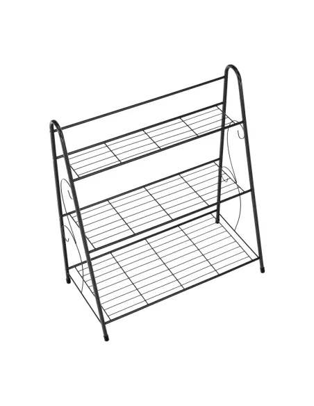 Etajeră VERUMA, living/dormitor/birou, 63.5x72x31.5 cm, Metal, gri închis | MobilaOK