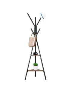 Cuier PLENTO pentru hol, 50x50x181 cm, metal și lemn | MobilaOK