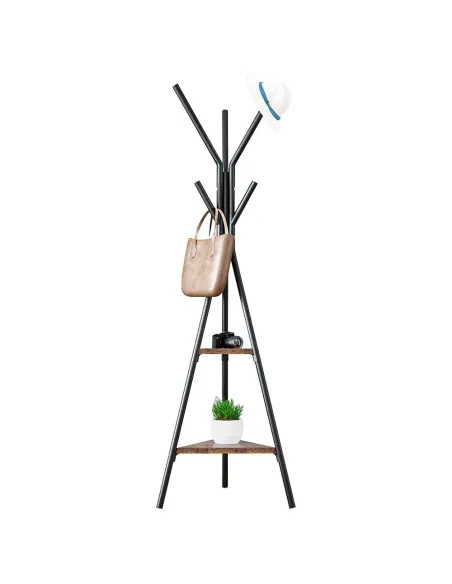 Cuier PLENTO pentru hol, 50x50x181 cm, metal și lemn | MobilaOK