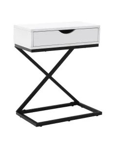 Noptieră/Măsuță Auxiliară VIRED, dormitor/living, 50x60x30 cm, MDF cu folie PVC și metal | MobilaOK