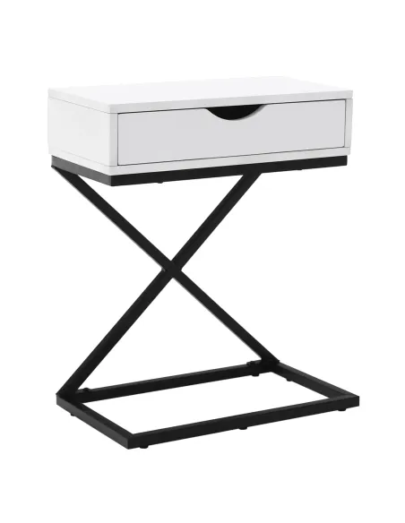 Noptieră/Măsuță Auxiliară VIRED, dormitor/living, 50x60x30 cm, MDF cu folie PVC și metal | MobilaOK