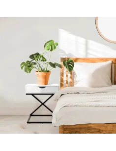 Noptieră/Măsuță Auxiliară VIRED, dormitor/living, 50x60x30 cm, MDF cu folie PVC și metal | MobilaOK 2