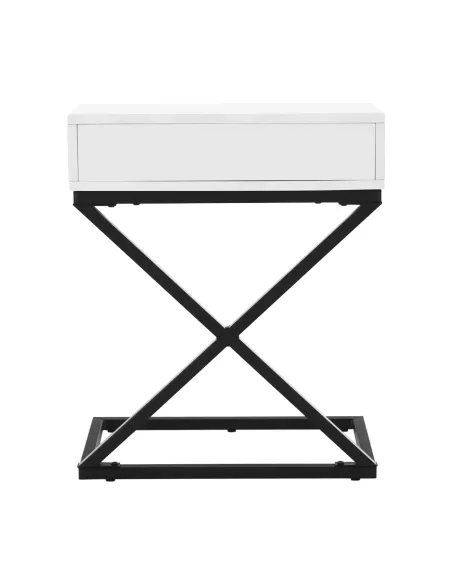 Noptieră/Măsuță Auxiliară VIRED, dormitor/living, 50x60x30 cm, MDF cu folie PVC și metal | MobilaOK