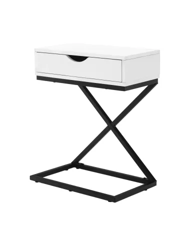 Noptieră/Măsuță Auxiliară VIRED, dormitor/living, 50x60x30 cm, MDF cu folie PVC și metal | MobilaOK