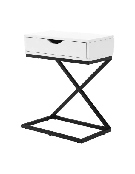 Noptieră/Măsuță Auxiliară VIRED, dormitor/living, 50x60x30 cm, MDF cu folie PVC și metal | MobilaOK