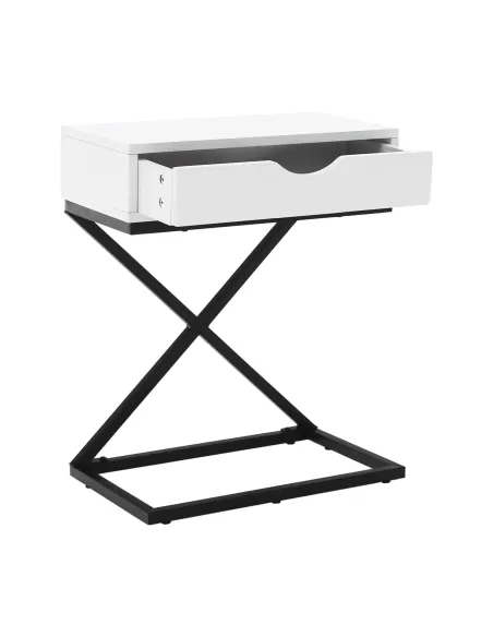 Noptieră/Măsuță Auxiliară VIRED, dormitor/living, 50x60x30 cm, MDF cu folie PVC și metal | MobilaOK