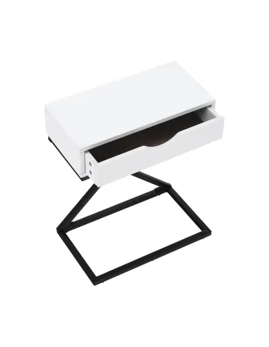 Noptieră/Măsuță Auxiliară VIRED, dormitor/living, 50x60x30 cm, MDF cu folie PVC și metal | MobilaOK