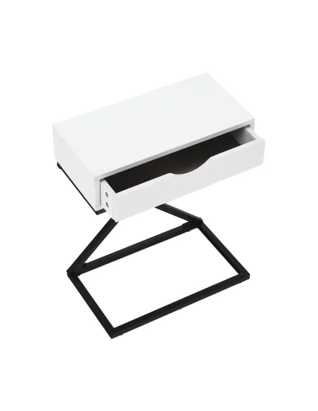 Noptieră/Măsuță Auxiliară VIRED, dormitor/living, 50x60x30 cm, MDF cu folie PVC și metal | MobilaOK