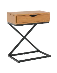 Noptieră VIRED, dormitor, 50x60x30 cm, MDF cu folie PVC și metal | MobilaOK