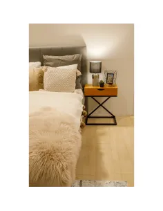 Noptieră VIRED, dormitor, 50x60x30 cm, MDF cu folie PVC și metal | MobilaOK 2