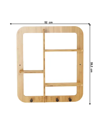 Raft, ARTID TYP 2, bucătărie baie birou, 52x59.5x10 cm, Bambus natural | MobilaOK