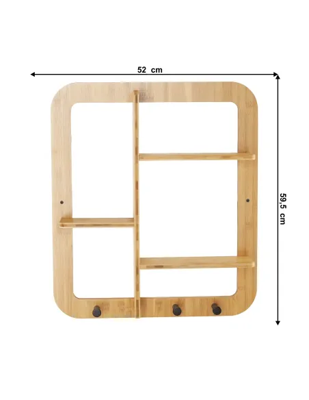 Raft, ARTID TYP 2, bucătărie baie birou, 52x59.5x10 cm, Bambus natural | MobilaOK