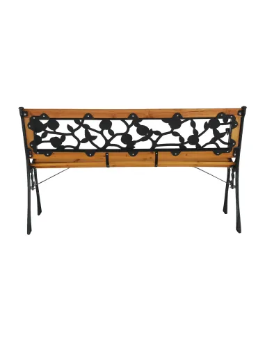 Bancă de grădină FAIZA, exterior, 126x52x73 cm, Oțel/Plastic/Lemn | MobilaOK