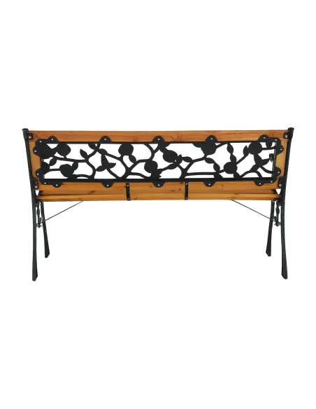 Bancă de grădină FAIZA, exterior, 126x52x73 cm, Oțel/Plastic/Lemn | MobilaOK