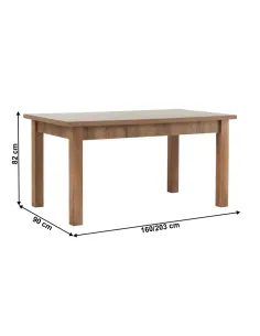 Masă extensibilă MONTANA STW pentru dining, 160-203x90 cm, PAL stejar lefkas închis | MobilaOK 2