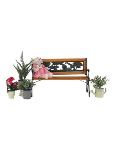 Bancă pentru copii, NADAZA, dormitor/copii, 82x40x48 cm, PAL, oțel, plastic | MobilaOK